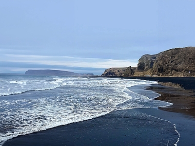 现代风景 海洋 海滩 悬崖 白天 海浪