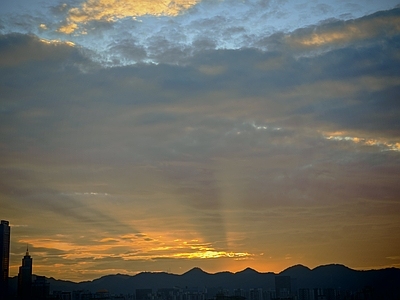 现代天空外景 黄昏天空 夕阳天空