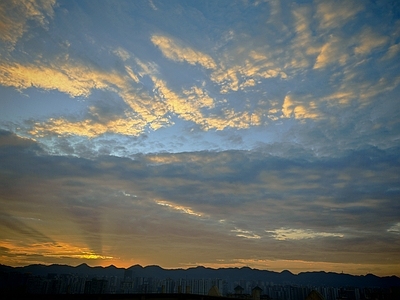 现代天空外景 黄昏天空 夕阳天空