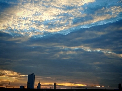 现代天空外景 夕阳天空