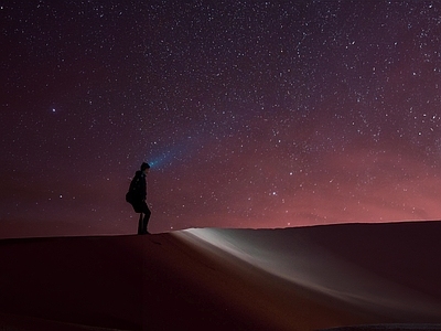 现代天空外景 夜晚天空 沙漠 星空