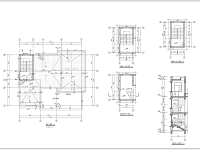 现代别墅建筑 二层12x10m 施工图