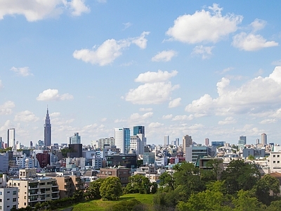 现代新中式城市外景 白天城市外景 广场外景 道路外景