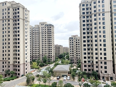 现代新中式城市外景 白天城市外景 广场外景 道路外景