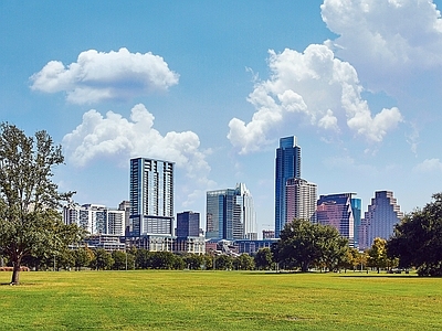 现代新中式城市外景 白天城市外景 广场外景 道路外景