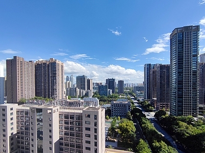 现代新中式城市外景 白天城市外景 广场外景 道路外景