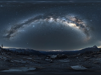 现代天空HDR 夜景星空极光全景