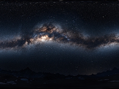 现代天空HDR 夜景星空极光全景