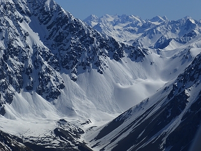 现代新中式风景 山 白天 雪景