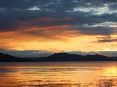 现代新中式风景 海洋 夕阳 白天