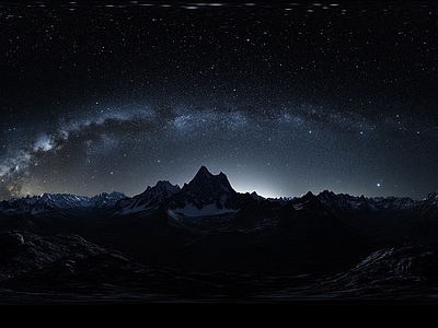 现代户外HDR 夜景星空极光全景