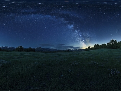 现代户外HDR 夜景星空极光全景