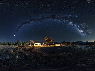 现代其它HDR 夜景星空极光全景