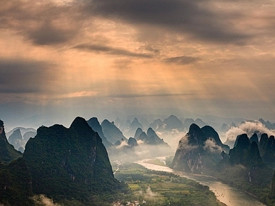 现代风景 桂林山水 丁达尔 江南风景