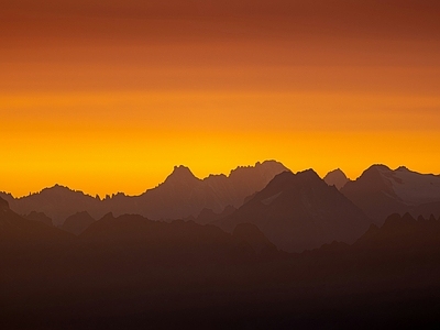 现代挂画 夕阳山峰装饰画