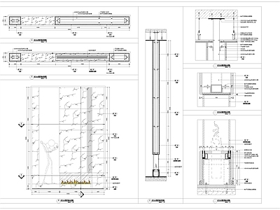 墙面节点 壁炉节点 石膏干挂节点 壁炉背景墙节点 石材节点 背景墙节点 施工图