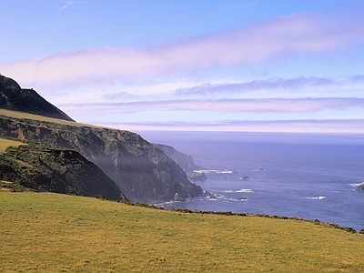 现代风景 海岸 蓝天 霞光 悬崖