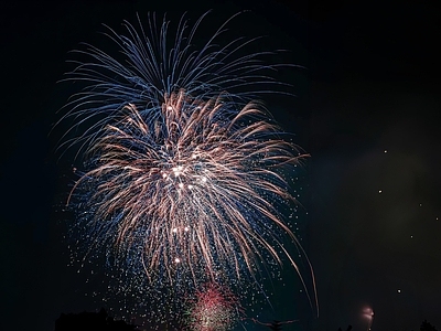 现代天空外景 夜晚天空 烟花 夜景 新年 喜庆