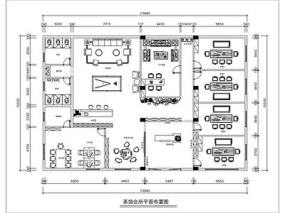 新中式中式茶馆 茶楼 茶馆 茶室布局图 施工图