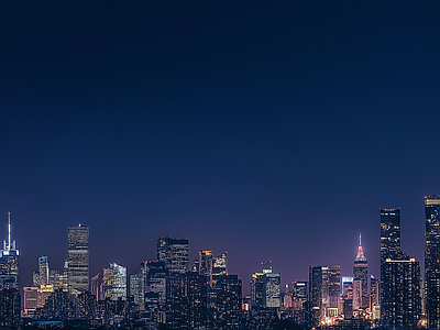 现代城市外景 城市傍晚夜景 夜晚城市