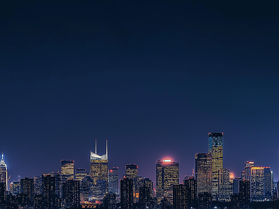 现代城市外景 城市傍晚夜景