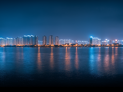 现代城市外景 城市傍晚夜景