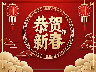 新中式中式壁纸 新年 新春 春节 过年 庆祝