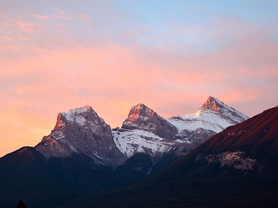 北欧风景 山 山脉 夕阳