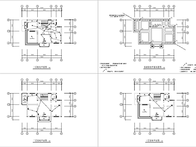 电气图 三层自建房别墅 电 施工图