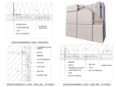 现代墙面节点 硬包墙面节点 软包墙面节点 硬包软包节点 硬包皮革节点 软包皮革节点 施工图