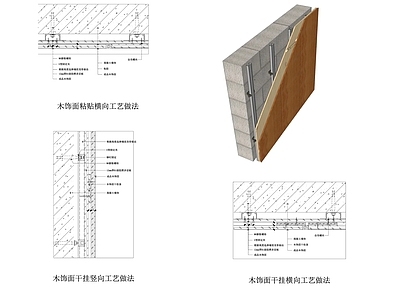 现代墙面节点 木饰面墙面节点 木饰面干挂节点 木饰面安装节点 饰面板安装节点 木饰面节点 施工图