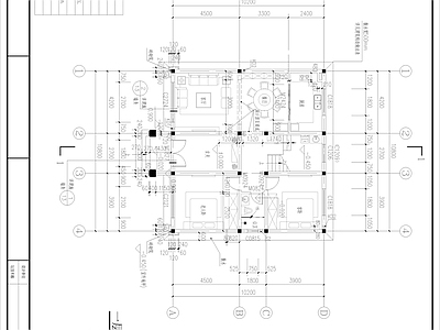 现代新中式别墅建筑 二层别墅 农村别墅 独栋别墅 小别墅 自建房 施工图