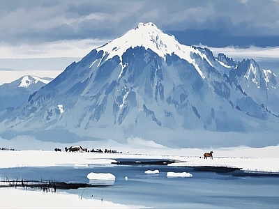 新中式现代挂画 风景 山水 艺术挂画