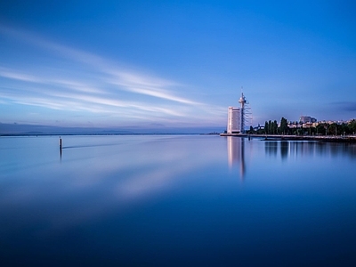 现代风景 户外自然风景 外景风景 海面风景 夕阳 夜晚风景