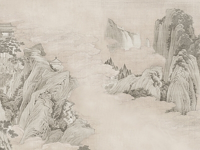 新中式中式壁画 现代壁画山水壁画 山水壁画 中式山水壁纸壁画 艺术壁画