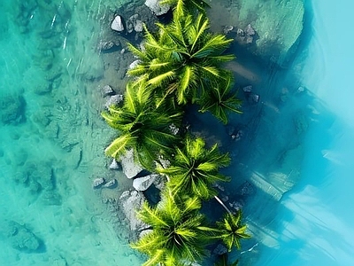 现代风景 俯瞰海景 海洋