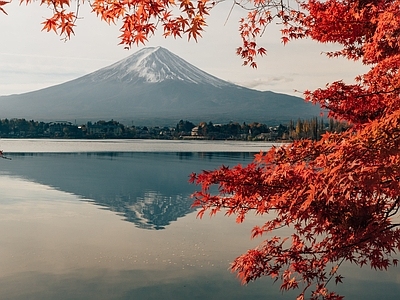 中古日式风景 雪景 山 外景 窗景