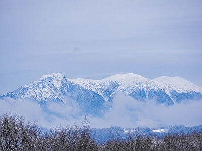 现代风景 山 雪景 雪山