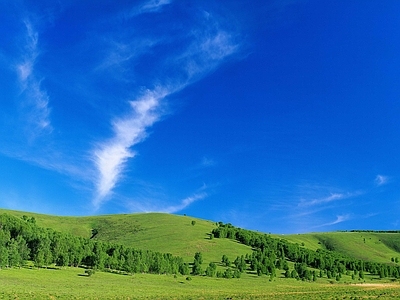 现代风景 丘陵 蓝天