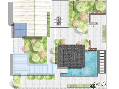 现代庭院 花园庭院 私家庭院 别墅庭院 民宿庭院 施工图