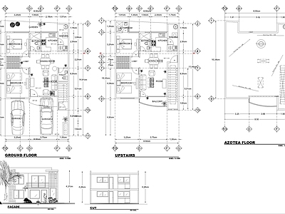 现代别墅建筑 二层别墅 农村别墅 独栋别墅 自建房 卧室 施工图