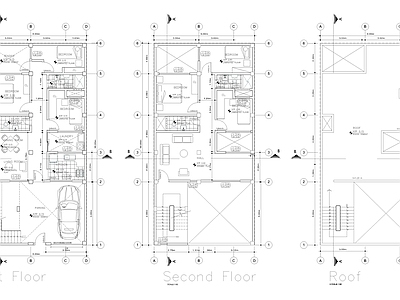 现代别墅建筑 小别墅 二层别墅 农村别墅 自建房 独栋别墅 施工图