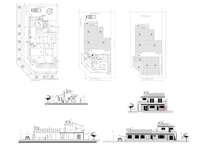 现代别墅建筑 小别墅 二层别墅 农村别墅 独栋别墅 自建房 施工图