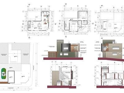 现代别墅建筑 小别墅 二层别墅 农村别墅 自建房 独栋别墅 施工图