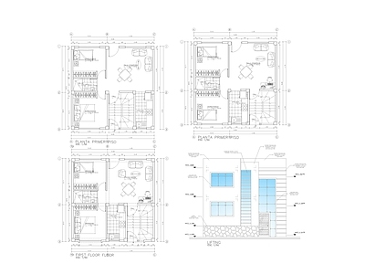 现代别墅建筑 二层别墅 农村别墅 小别墅 独栋别墅 自建房 施工图