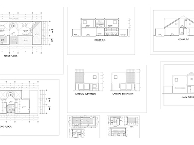 现代别墅建筑 小别墅 二层别墅 农村别墅 独栋别墅 自建房 施工图