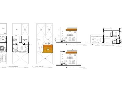 现代别墅建筑 小别墅 农村别墅 独栋别墅 自建房 二层别墅 施工图