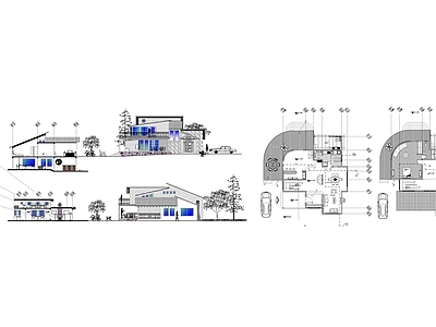 现代别墅建筑 小别墅 二层别墅 农村别墅 自建房 独栋别墅 施工图