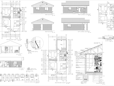 现代别墅建筑 小别墅 农村别墅 自建房 独栋别墅 施工图