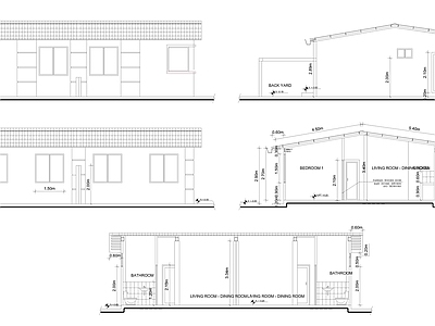 现代别墅建筑 小别墅 农村别墅 独栋别墅 自建房 一层别墅 施工图